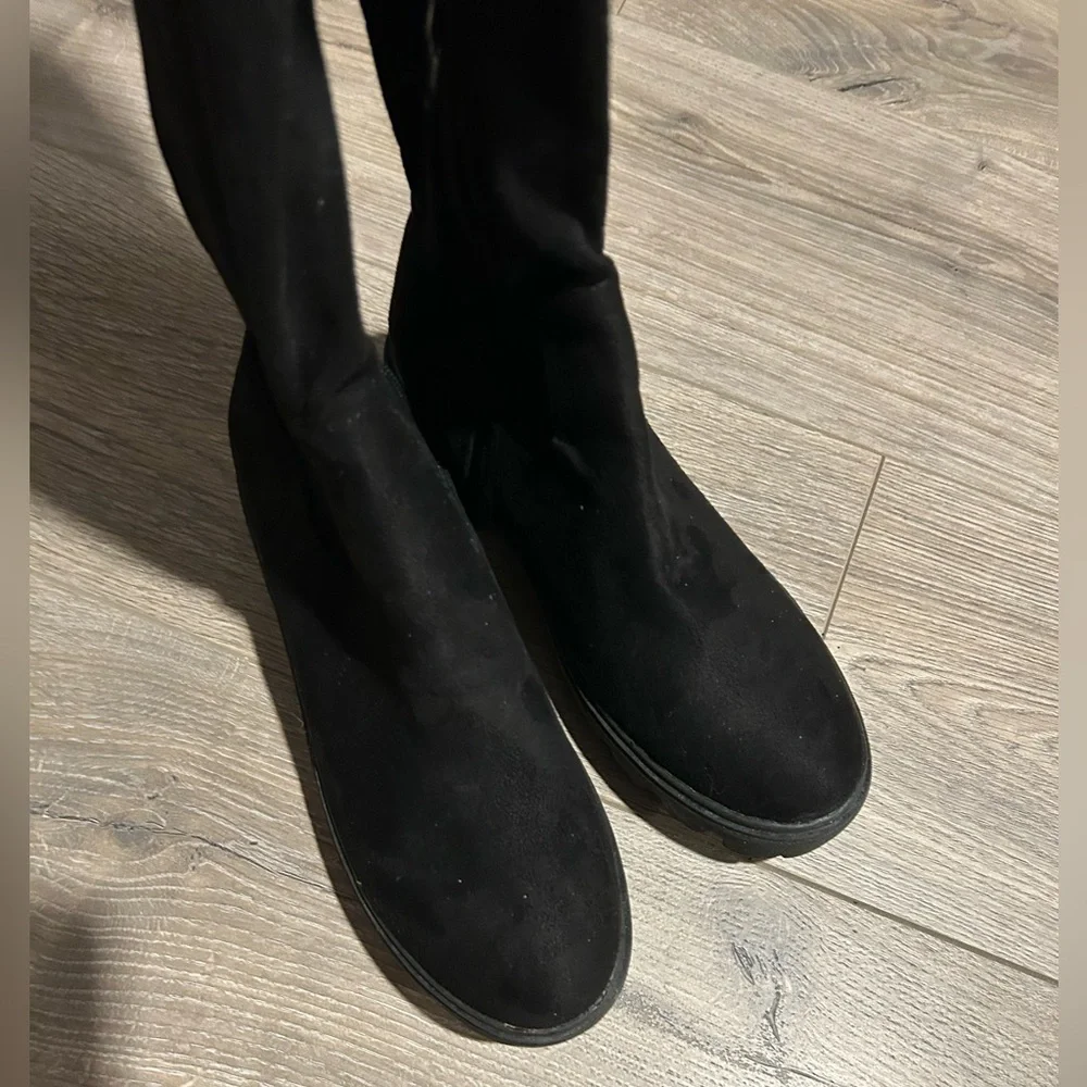 BAMBOO Black Force-12 over the knee boots Black Size 8